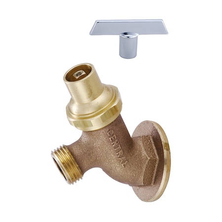 Central Brass Lawn Faucet, NPT, Single Hole, Rough Brass, Weight: 1.32 0576-1/2